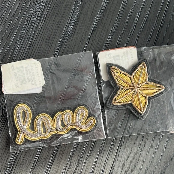 Pottery Barn Beaded Stickers - Love and Star Patches - Picture 1 of 7
